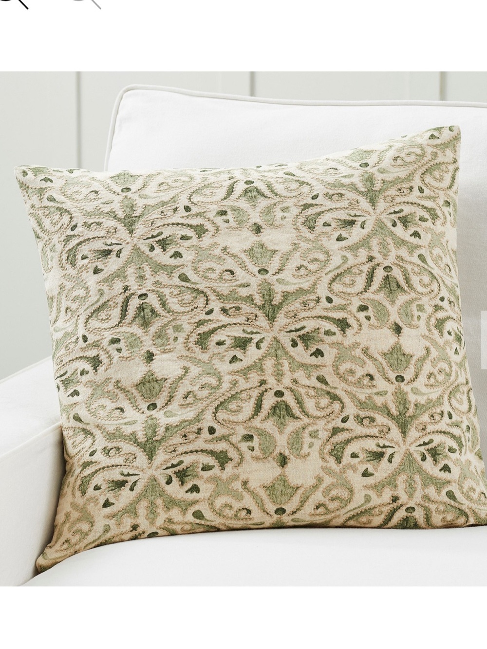 Reilley Embroidered Pillow Cover (Sage)